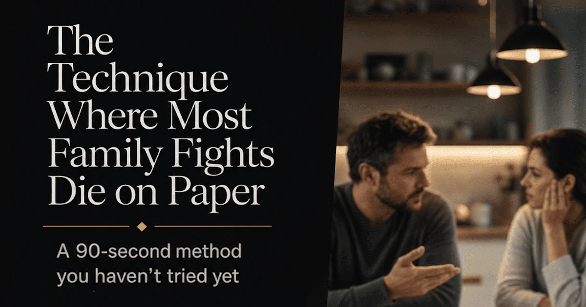 The Technique Where Most Family Fights Die on Paper
